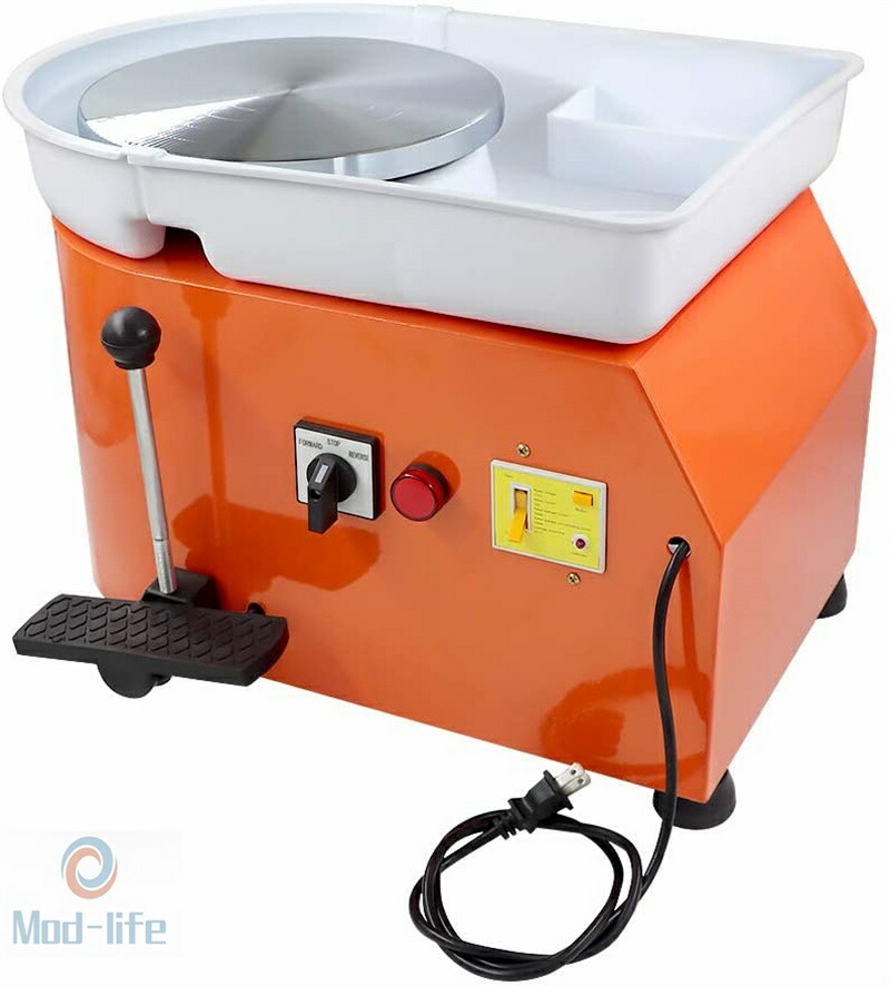 SALE!【一年保証】【2026新登場】陶芸 電動ろくろ 陶芸ホイールマシン 0-300r/min 350W ロクロ径 25cm セラミック成形 回転台 無段変速 52*42*35cm DIY 漏電保護 ミニ ろくろ 轆轤付 陶芸セット 自宅 陶器作り子供用 家庭 業務用 100V/110V対応可能 日本語取扱説明書|Mod-life