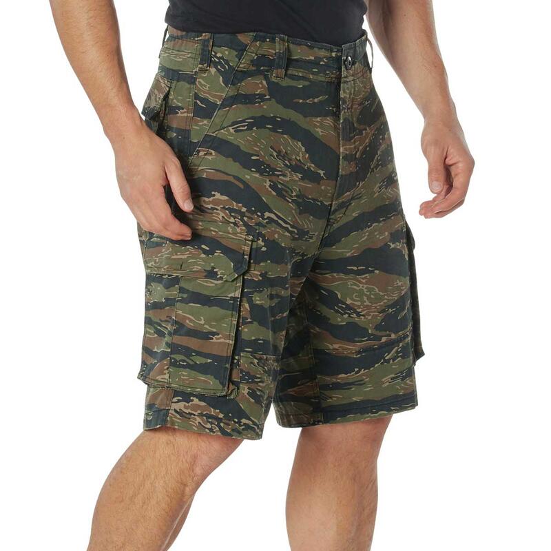 タイガーストライプ迷彩 ミリタリー カーゴショーツ ヴィンテージ加工 ロスコ ショートパンツ ROTHCO Vintage Camo Short 米軍レプリカ！◇39ショップ限定条件クリアで送料無料
