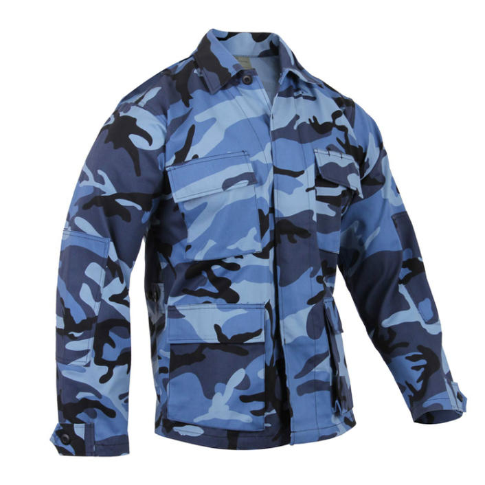 迷彩B.D.U.ジャケット スカイブルーカモ ミリタリーアウター ロスコ ROTHCO Color Camo B.D.U SHIRTS！◇値引きクーポンと39ショップ限定条件クリアで送料無料